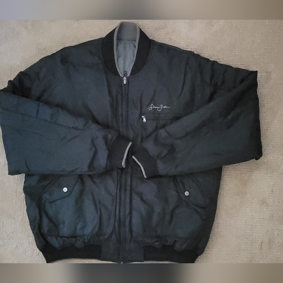 Sean Johns Reversible Men's Black Bomber Jacket - Picture 2 of 10